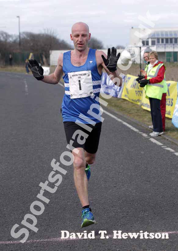 Ian Hudspith (Morpeth) wins the North Tyneside 10k Road Race.
